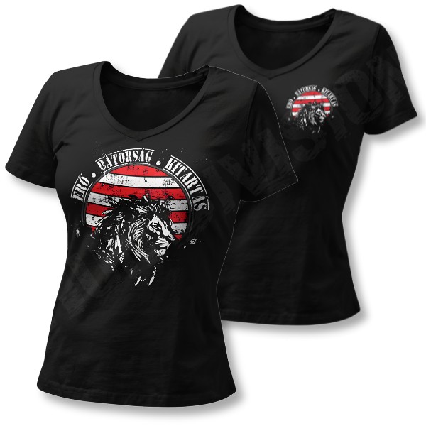 Erő, bátorság, kitartás minta - Női V-nyakú póló