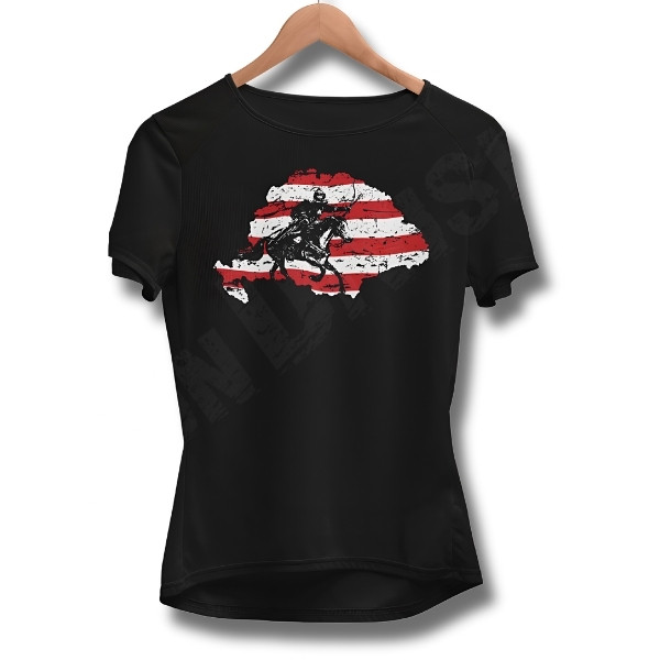 Magyar Lovasíjász - női csónaknyakú póló