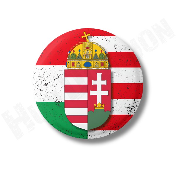 Nemzeti színű, Árpád-sávos, címeres hűtőmágnes