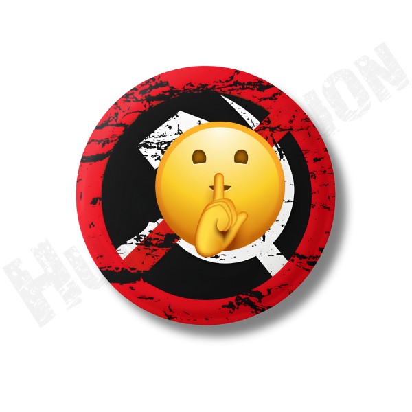 Hasított, antikommunista hűtőmágnes